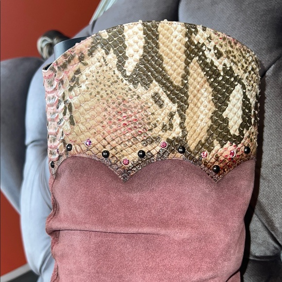 👑 El Dantés "Hecho a Mano" Spain Vintage Snakeskin & Suede Boots 👑 - Picture 6 of 9